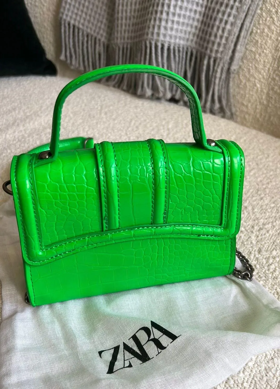ZARA Neon Green Bag - Image 5