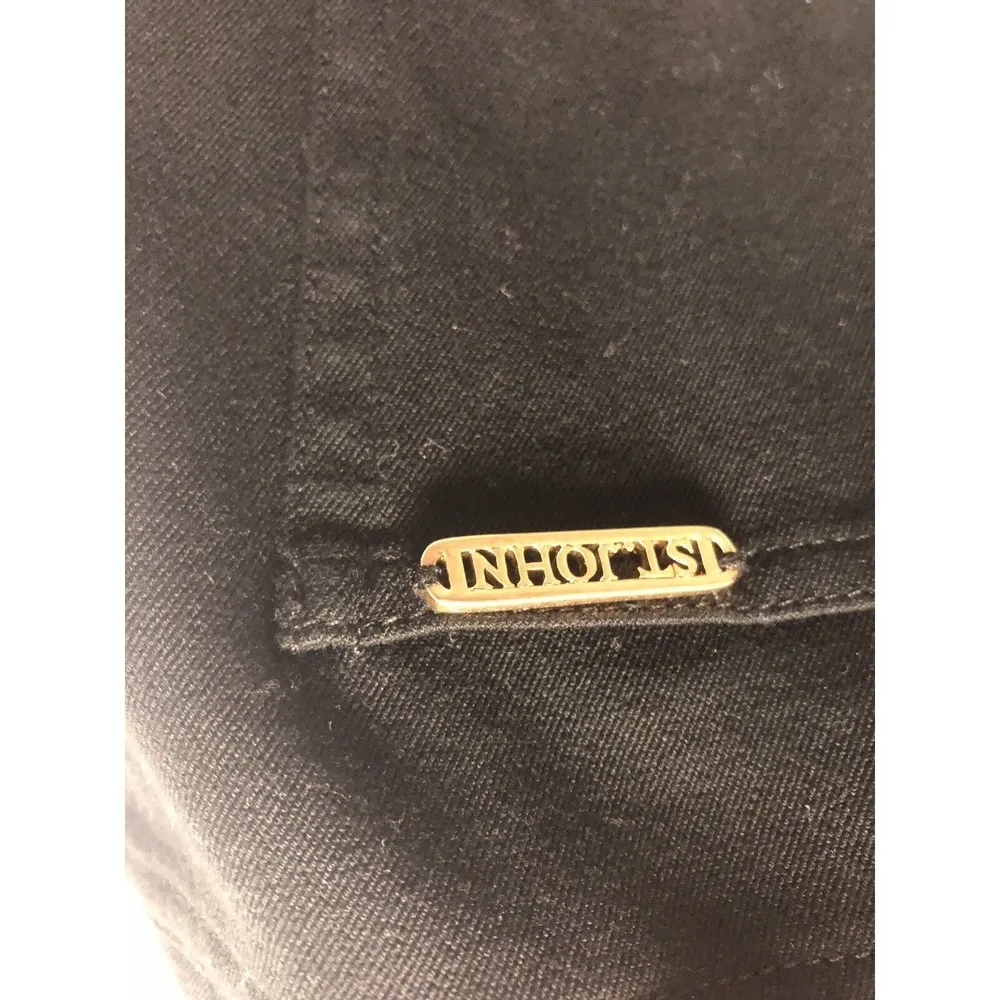 ST. JOHN black Pants Gold Buttons Logo 4 Womens - Image 5