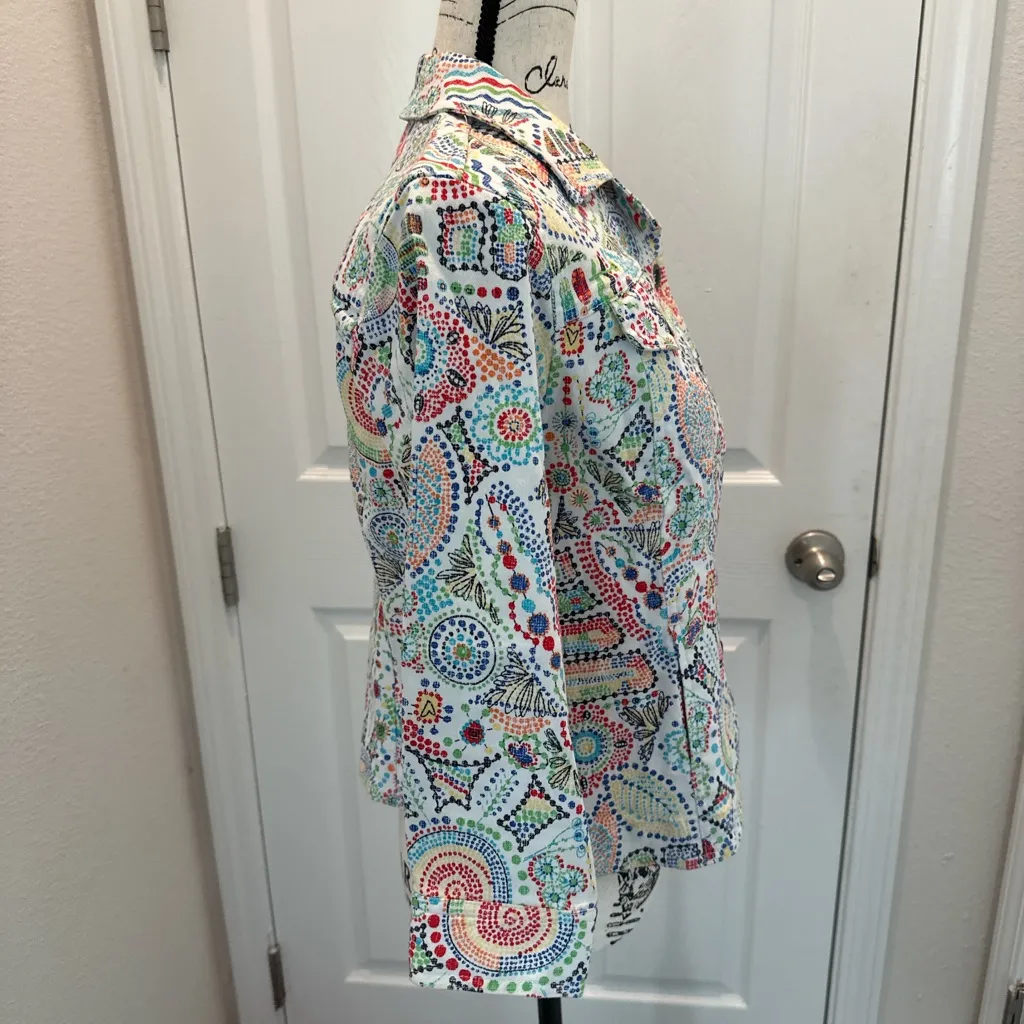 Ruby Rd. Multicolor Button Down Jacket Size 10P - Image 4