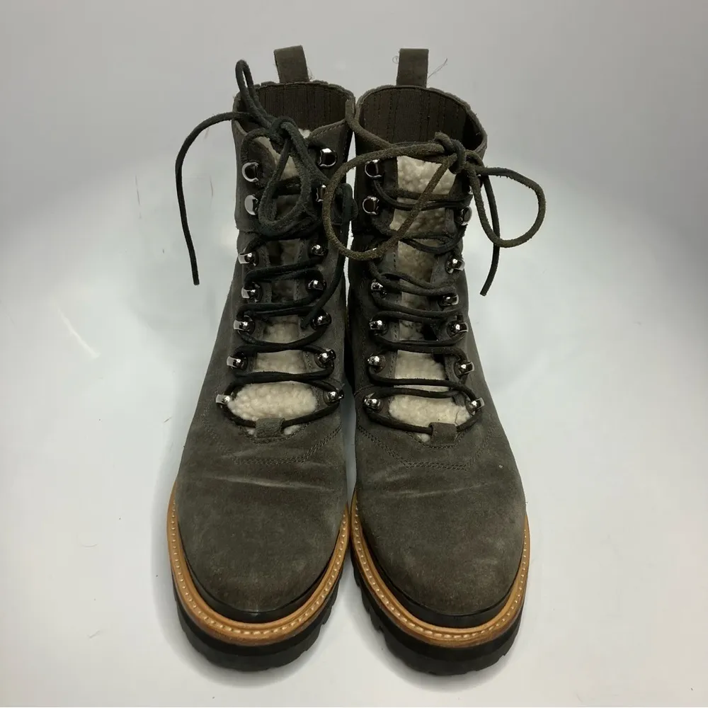 Marc Fisher MLIZZIE lug sole leather & Sherpa lace up boots size 8.5‎ - Image 3