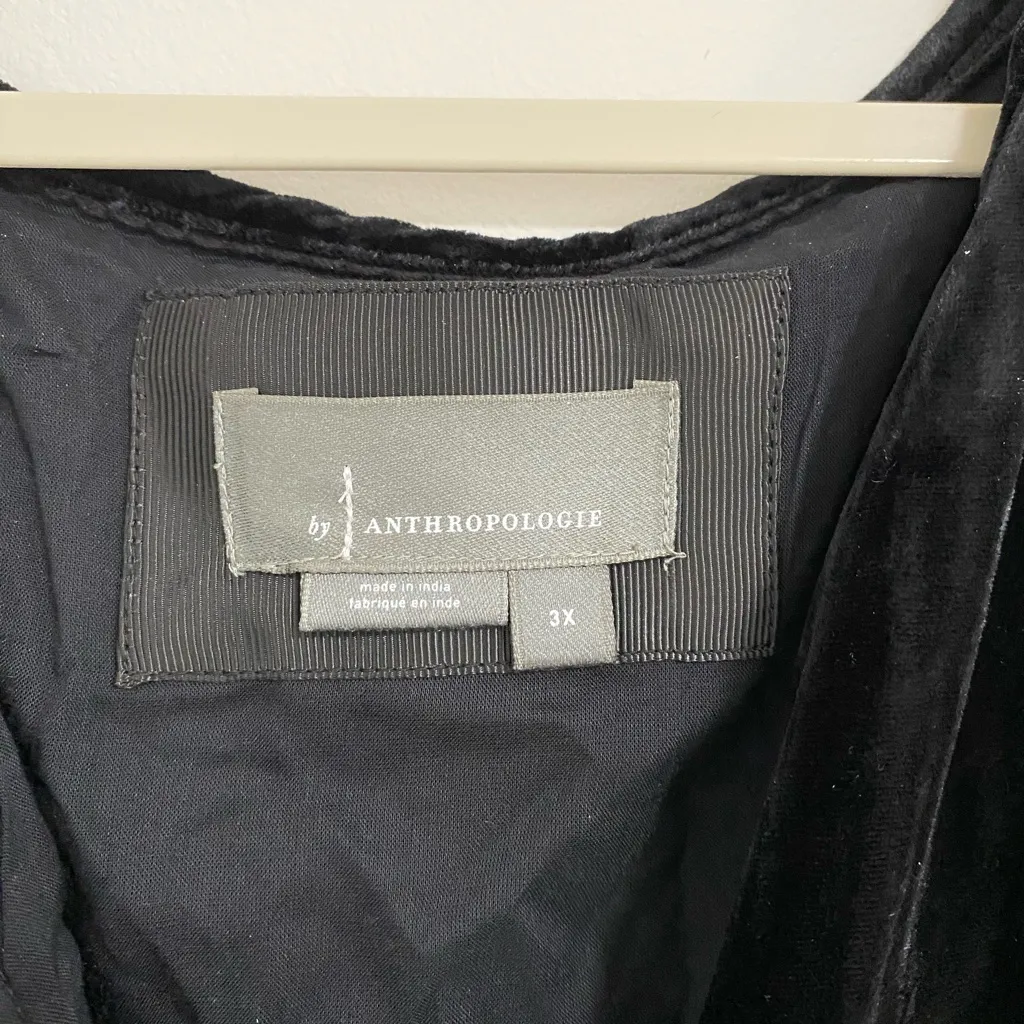 Anthropologie Black Velvet Maxi Dress - Image 6