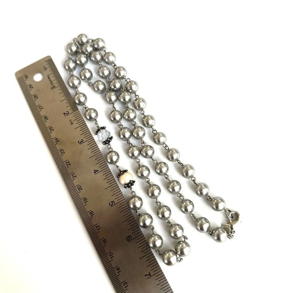 Banana Republic grey beaded long necklace - Image 4