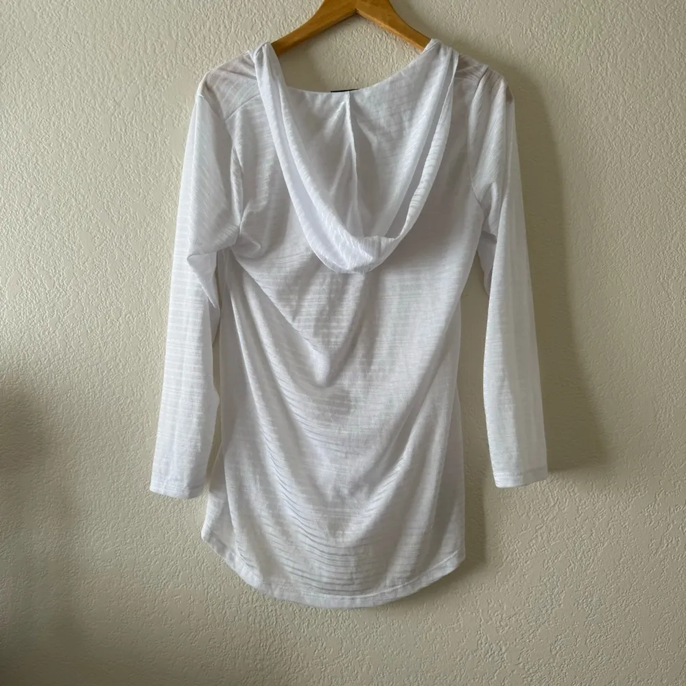 Splendid Striped Long-Sleeve Hooded Tunic Coverup Top - Image 3