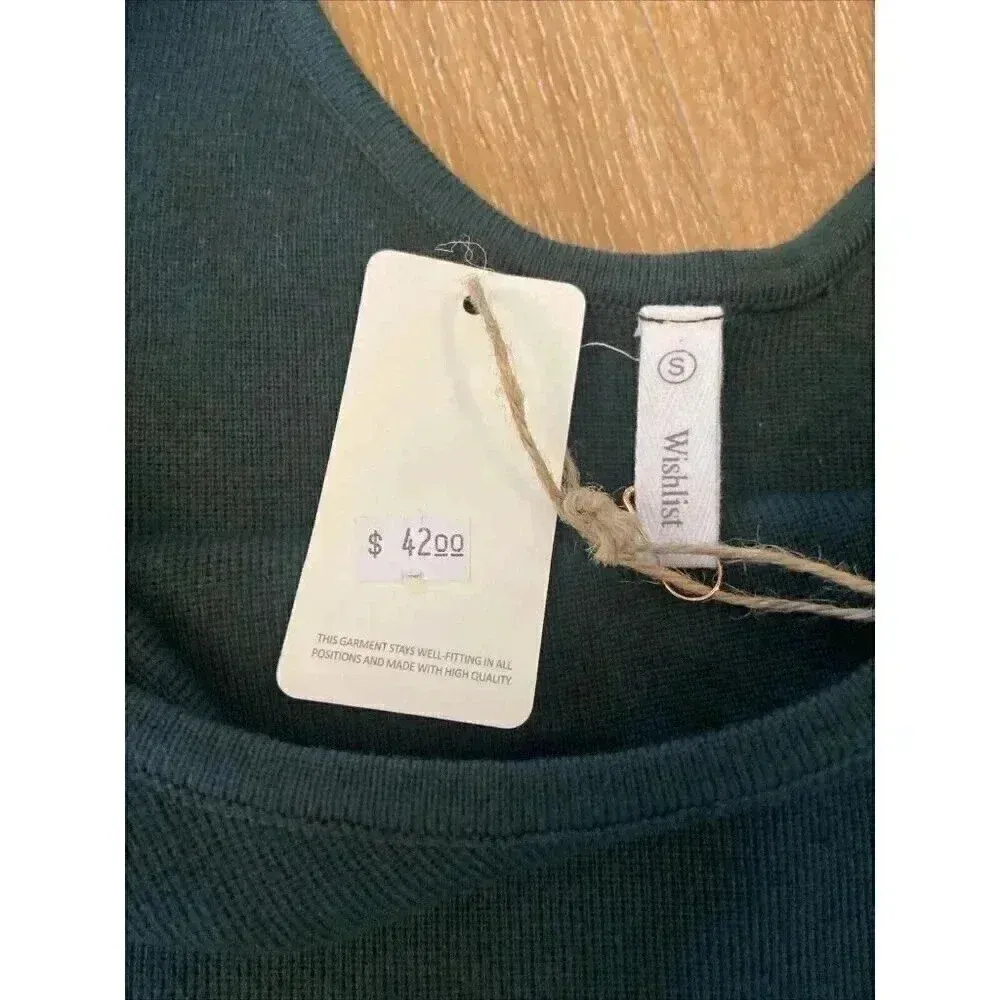 NWT Wishlist‎ Womens Green Scoop Neck Sleeveless Midi Bodycon Tank Dress Sz S - Image 4