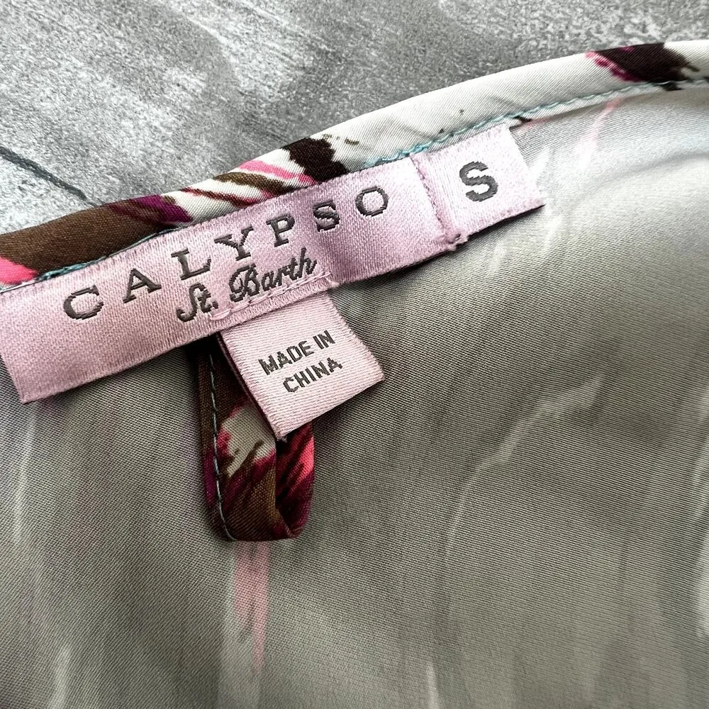 Calypso St. Barth A-line Cover-Up Tank Dress Tie-Waist Beachy Vacation Small - Image 6