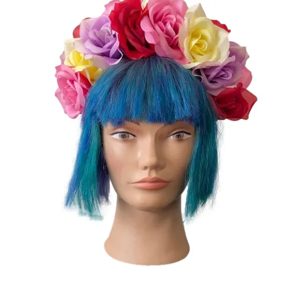 Handmade Full Floral Multi Colored Roses Headband - Image 2