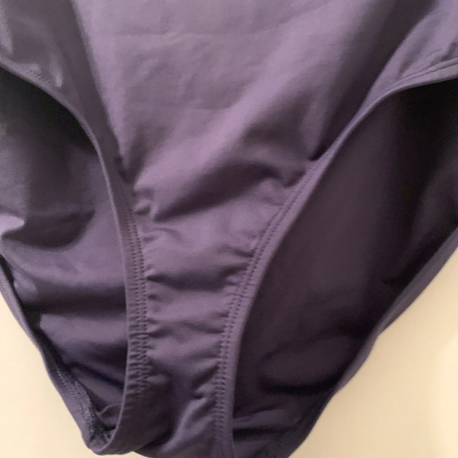 ANNE COLE Women's High Waist Swim Bikini Bottom 1 Piece Navy Size Large - Image 4