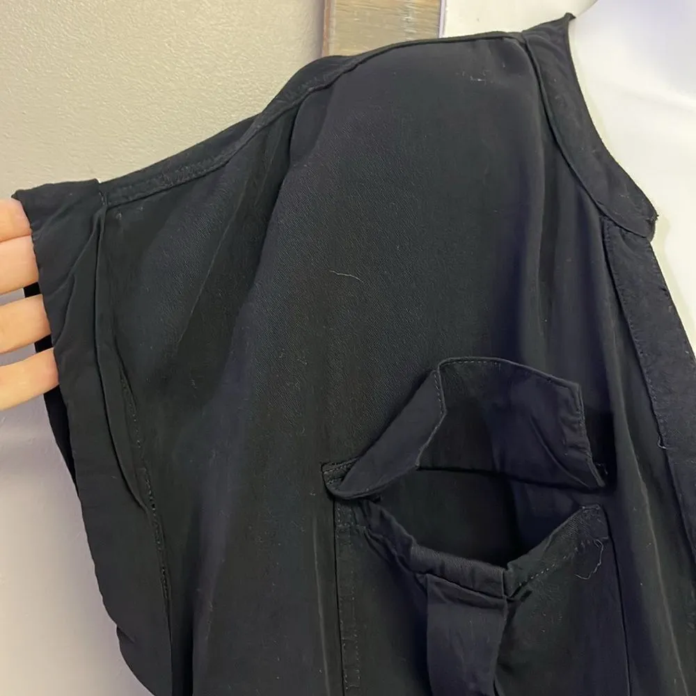 Old Navy Black Step-In Button Down One Piece Romper with Elastic Waistband-Large - Image 8