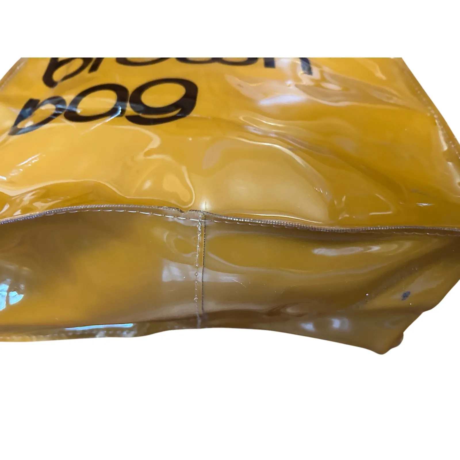 Bloomingdales Medium Brown Bag Tote Shopper PVC Clear‎ Vinyl Tote Bag Black - Image 5