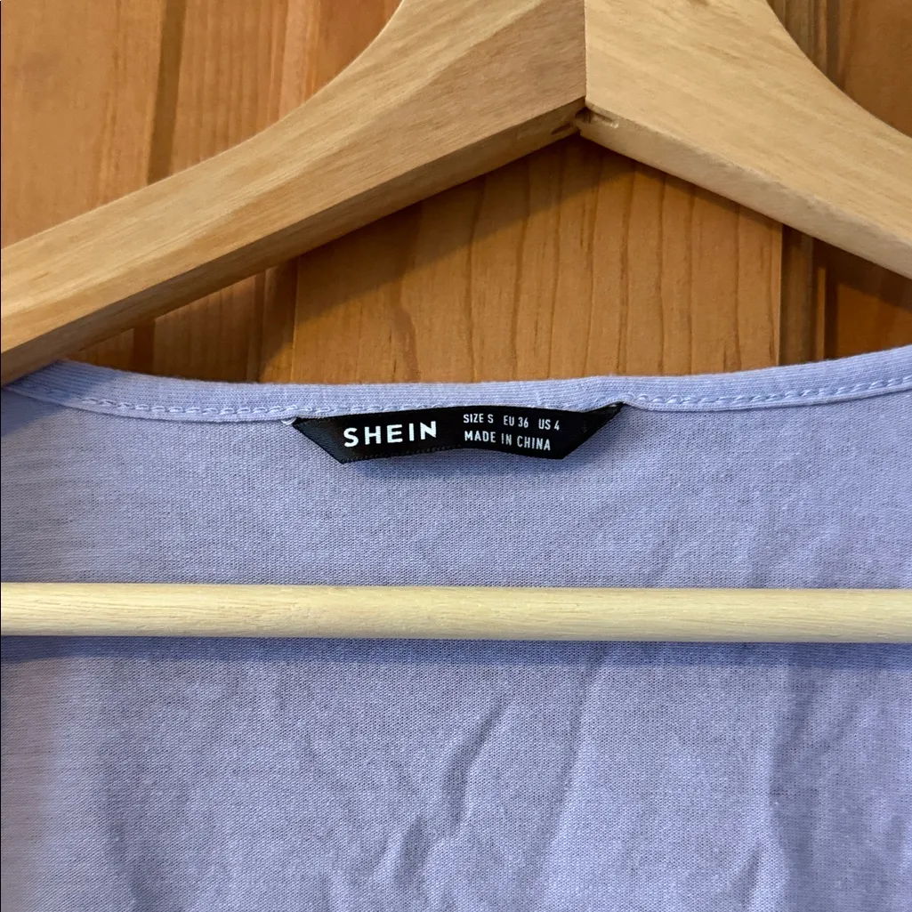 Shein Size Small Women's Teen Girl Light Purple Tie-Front Crop Top Shirt - Image 4