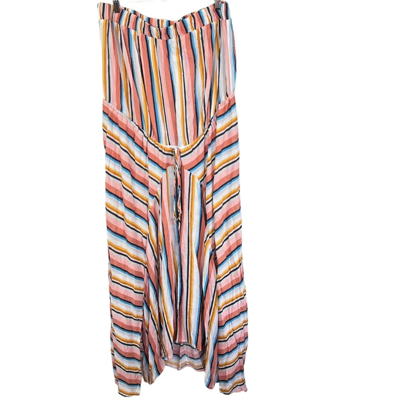 Swimsuits For All Striped High Low Strapless Swim Cover Up Midi Dress Sz 18 NWT - Image 7