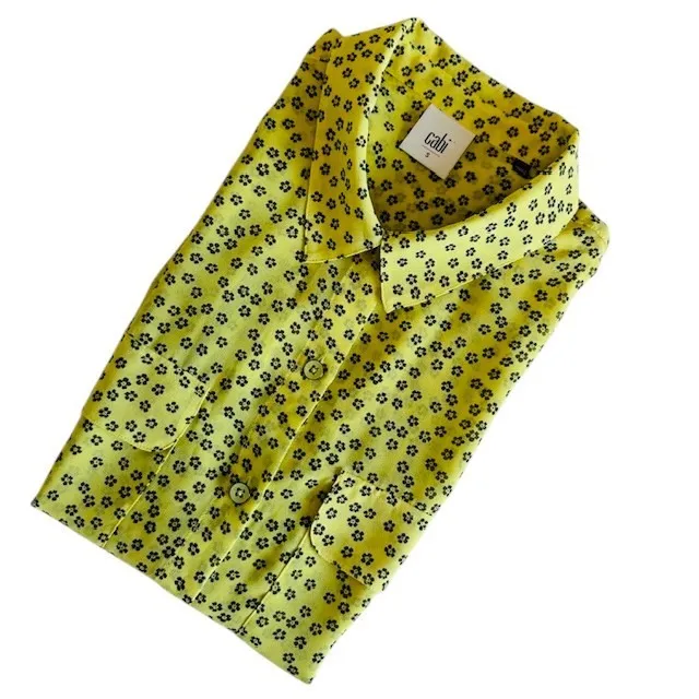 CAbi 5348 Yellow Daisy Sleeveless Button Down Top Floral Print Casual Work Sz S‎ - Image 16