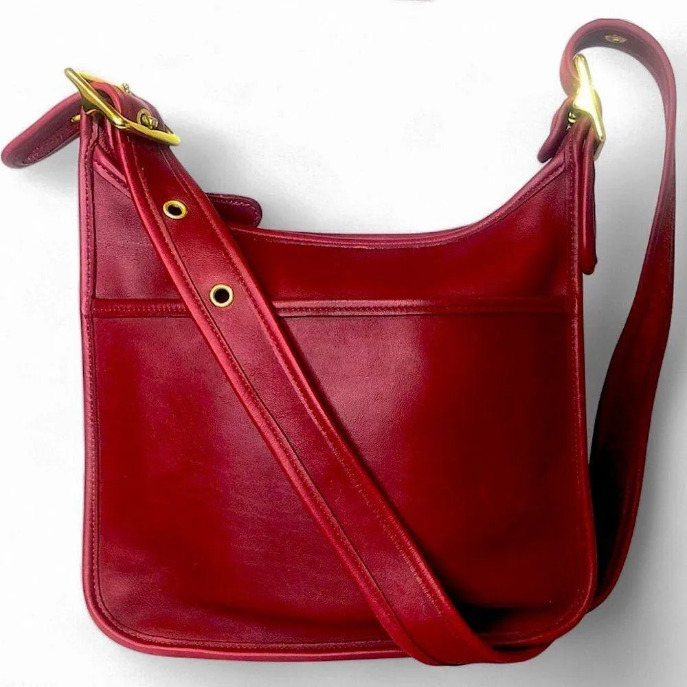 Vintage  Legacy Zip Red Glove-Tanned Leather Shoulder Bag 9966 COA - Image 16