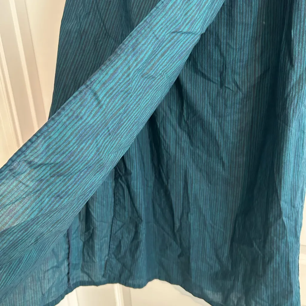 Peruvian Connection  Wrap Maxi Skirt Blue Size 14 - Image 6