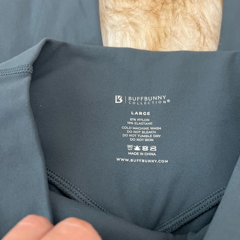 Buffbunny Collection Crossover Leggings Large Teal Blue V-Back Buttery Soft - Image 3