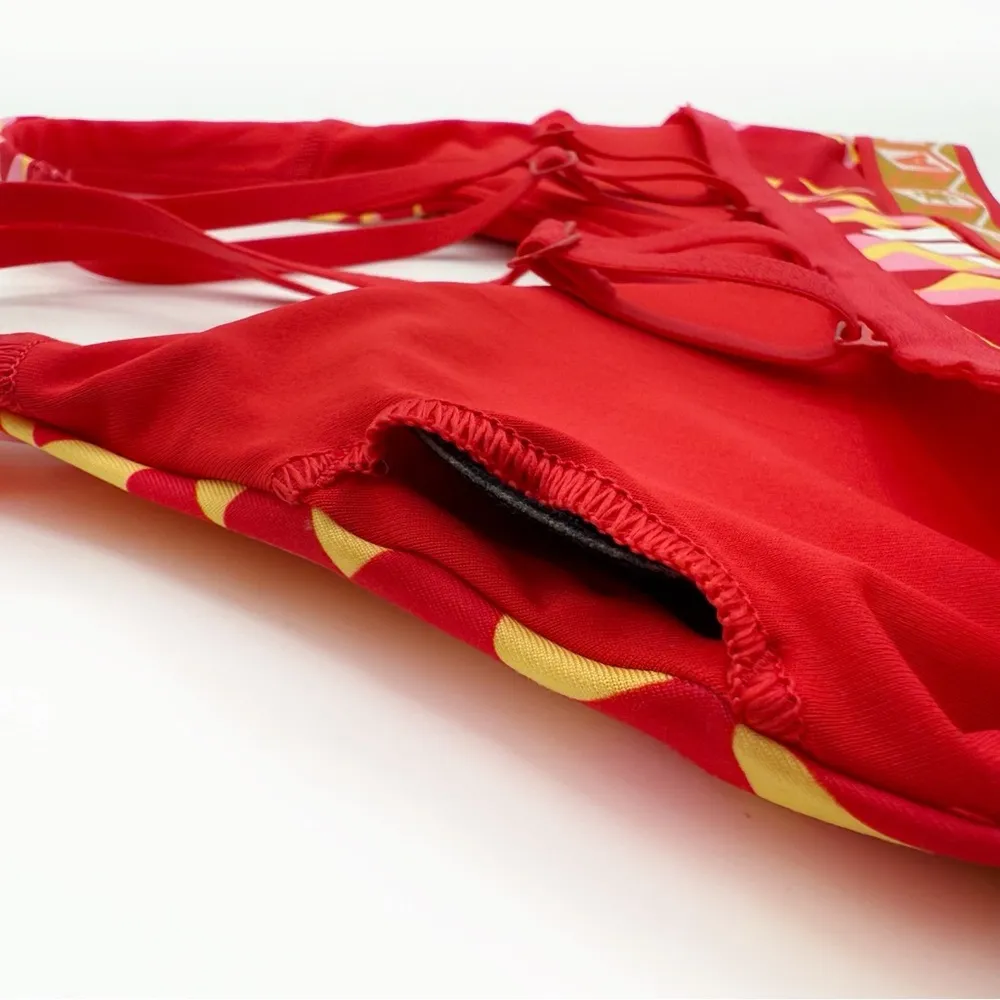 Adidas Farm Rio Sports Bra Womens XS Red Yellow Strappy Padded Medium Support - Image 11