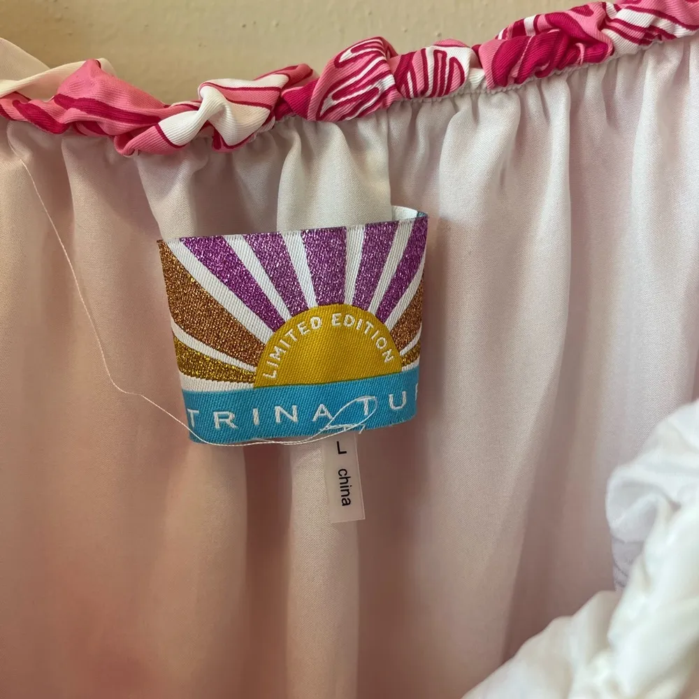 Trina Turk Limited Addition Tatiana Off-the Shoulder Pink Floral Dress - Image 4