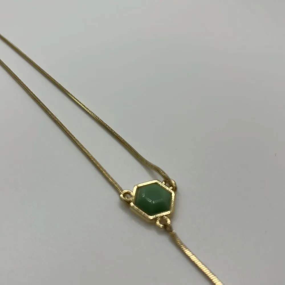 Park Lane NWOT gold and green beaded drop long necklace - Image 3