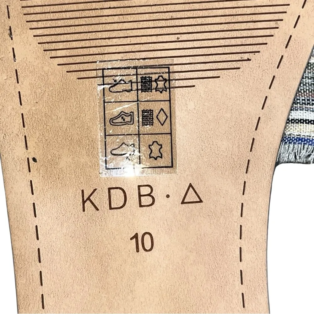 Kelsi Dagger Brooklyn Revere Pinstripe Bow Flats Sandals Slides Shoes size 10 - Image 8