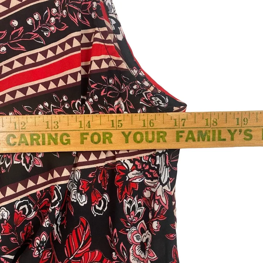 SOHO NY & Co Jeans Top Women's Size M Sleeveless Floral Black Red - Image 4