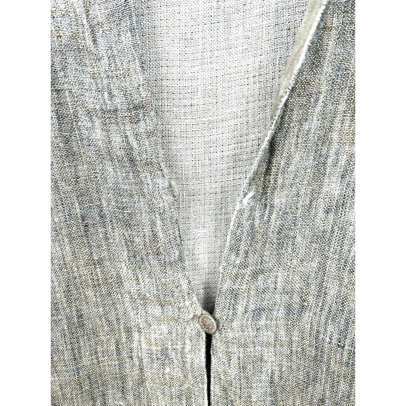 Eileen Fisher XL Organic linen jacket patch pockets boxy fit Flax Cardigan Top - Image 4