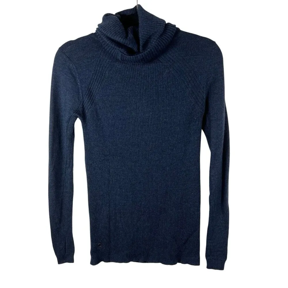 Lululemon Sweat And Savasana Sweater Navy Blue Size 4 Women’s Merino Wool Pocket - Image 2