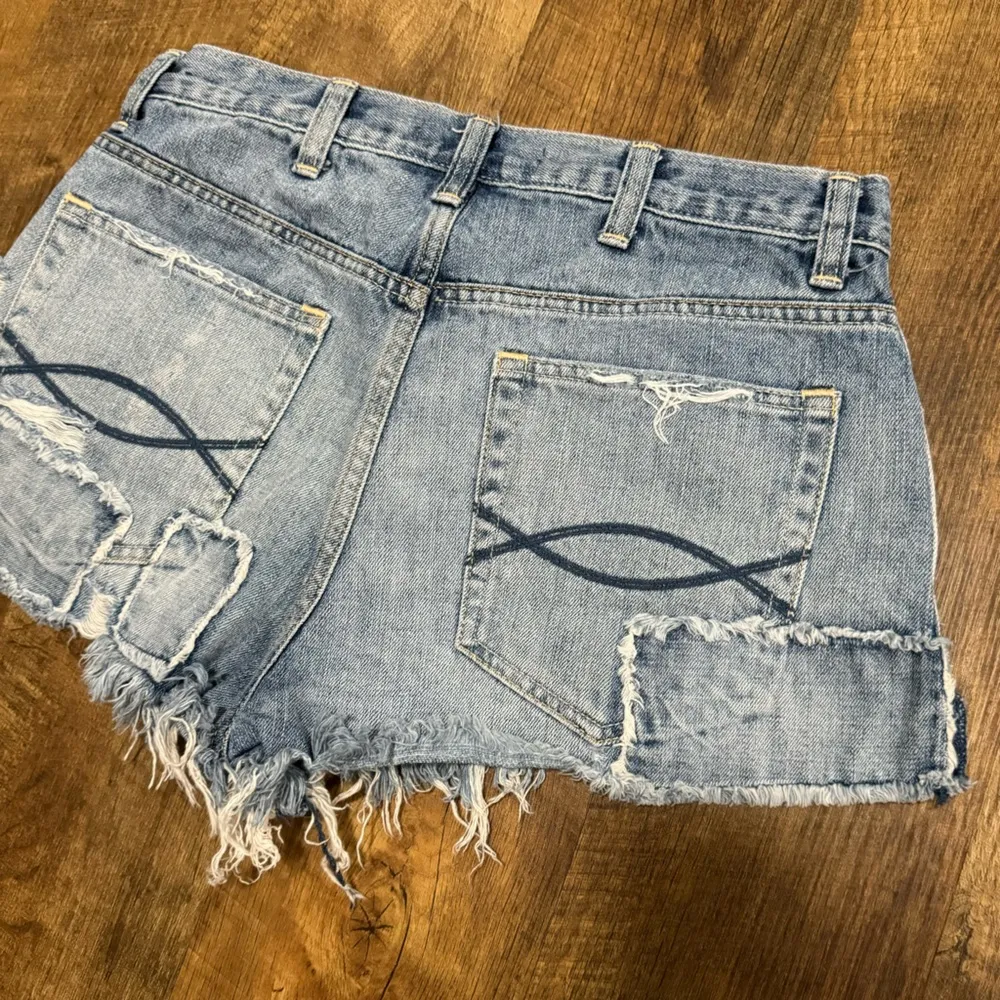 Abercrombie & Fitch High Rise Denim Patchwork Shorts Sz 6 Festival Short - Image 7