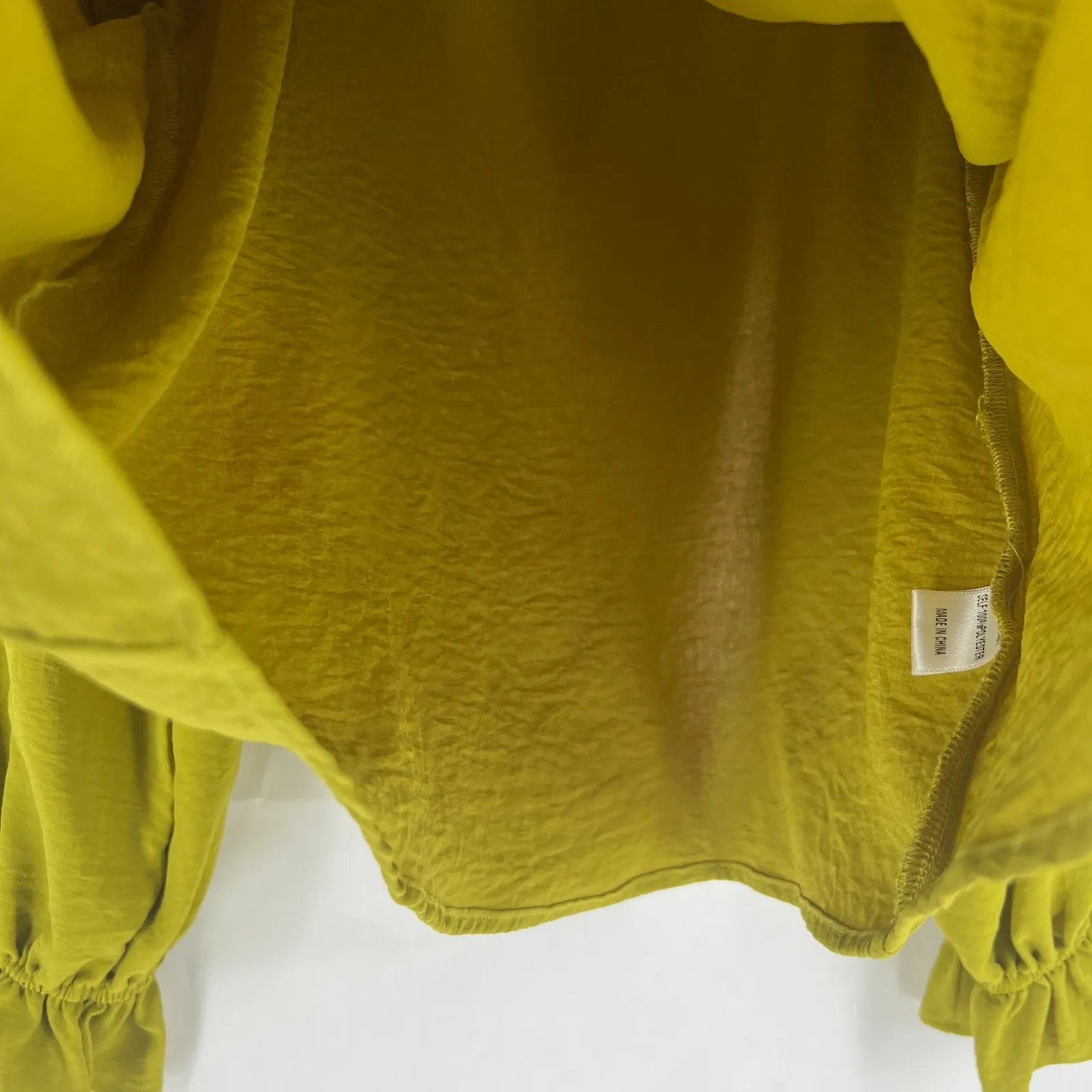 Jodifl Blouse Top Womens Small Green Ruffle Tie Neck Balloon Sleeve Casual Wear - Image 5