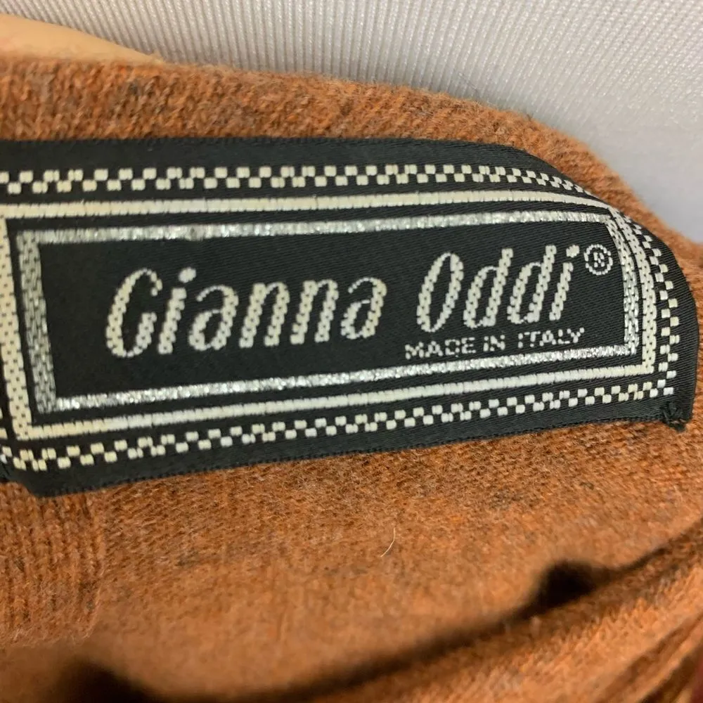 Vintage 80’s wool sweater mini dress with tassels Brown Size M - Image 6