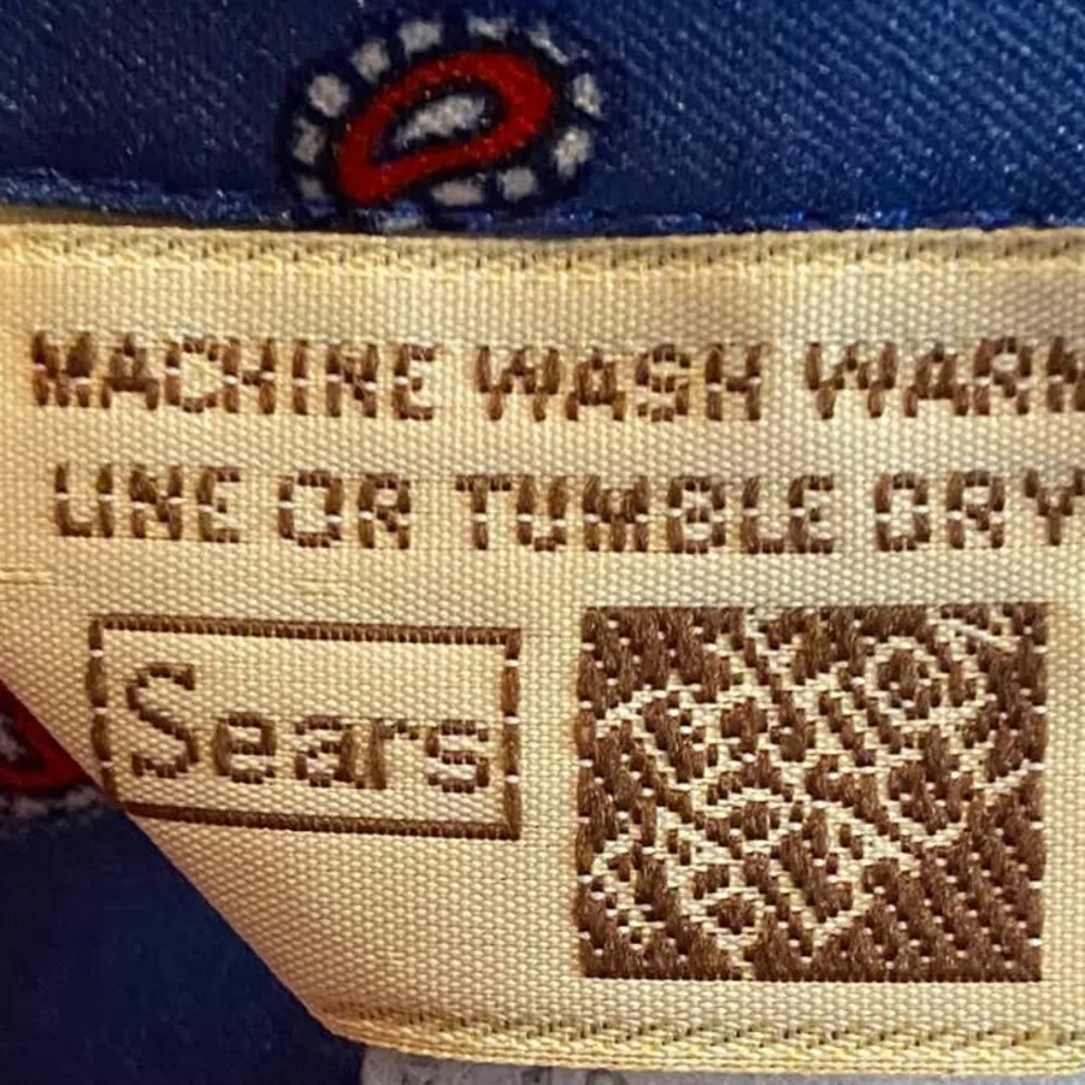 Vintage 70s Shirtdress Sears The Fashion Place Button Down Dress Paisley Blue 10 - Image 7