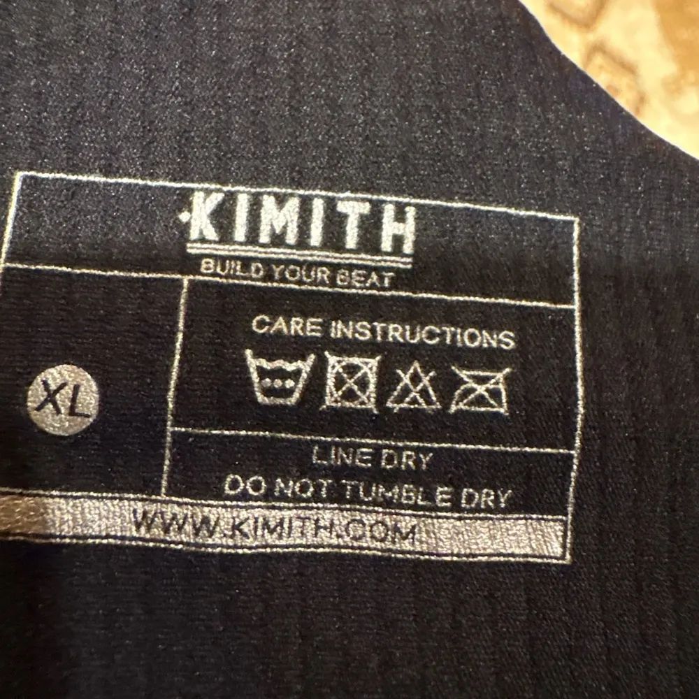 Kimith ribbed cropped tank top/sports, cross over ribbed leggings Black Size XL - Image 5