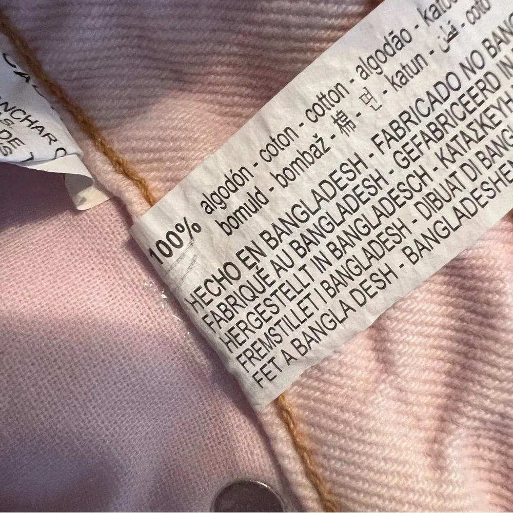 ZARA Light Pink‎ Denim Shorts Size 2 Bermuda Denim -Raw Hem -High Waist - NEW! - Image 7