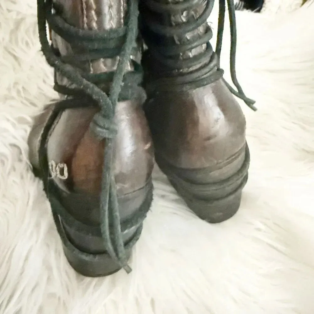 BED STU | Blaire Cobbler Series Ankle Boots Women Distressed Lace Brown | 9.5 - Image 6