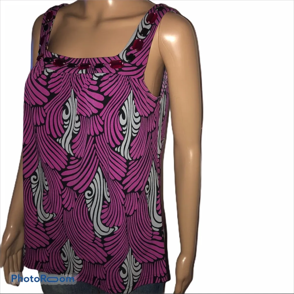 INC  embellished collar tank top - Image 3