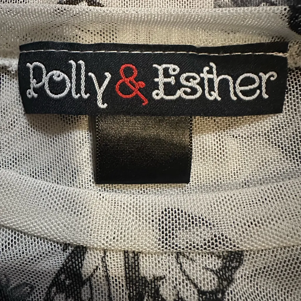 Y2K Mesh Butterfly Flower Poly & Esther Size Large See Measurements Fairycore White - Image 6