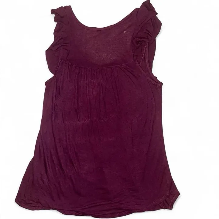 Burgundy y2k forever 21 ruffle tank top - Image 5