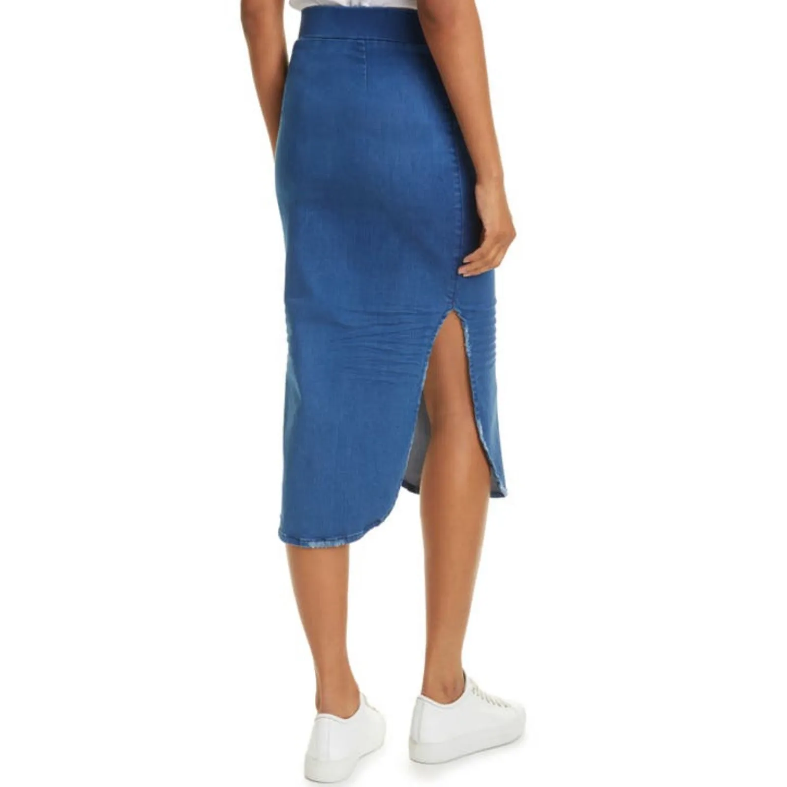 FRANK & EILEEN Unforgettable Denim Skirt In blue 1977 Medium Denim Wash size 4 - Image 13