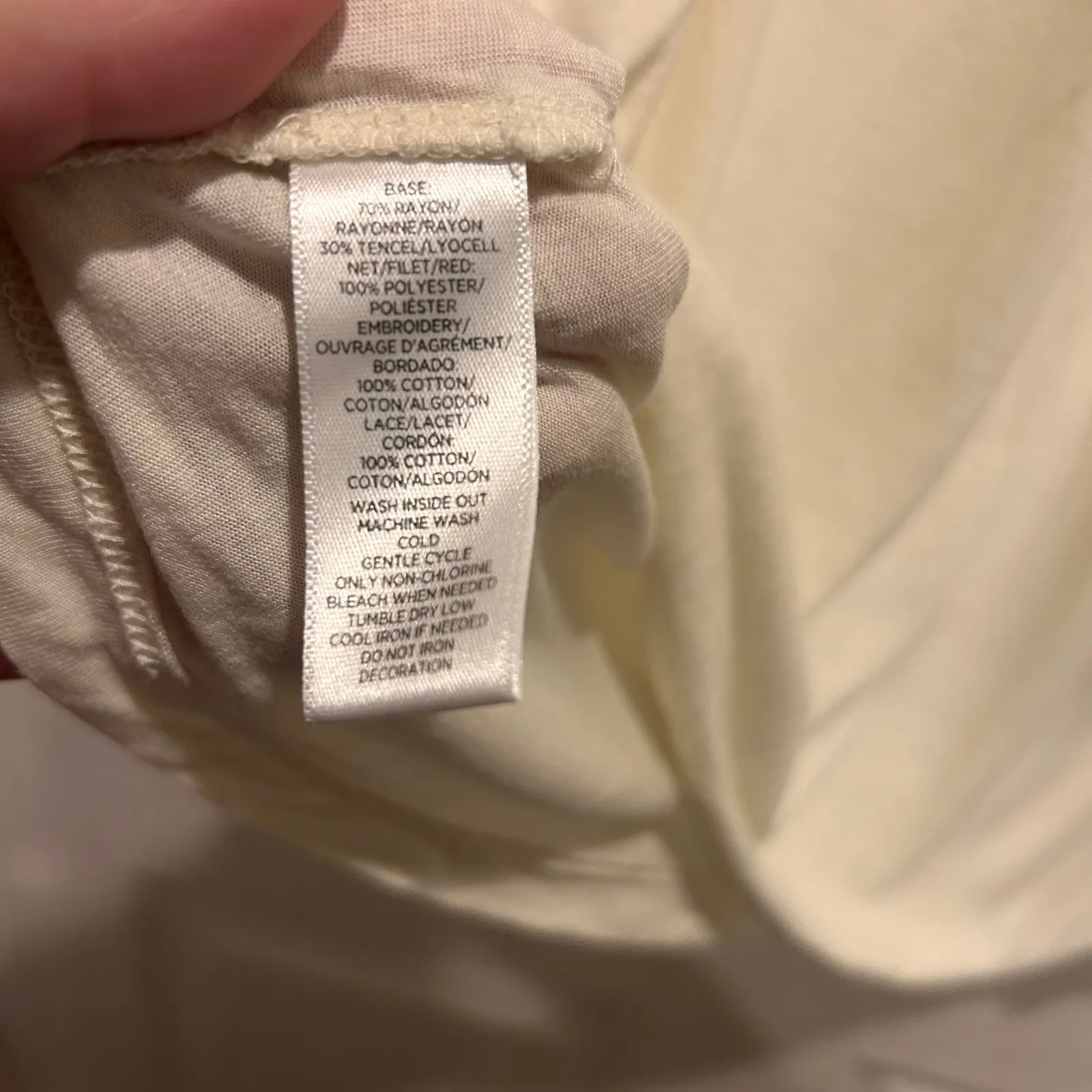 LOFT Womens Tank Top Size L Ivory‎ Sleeveless Peter Pan Collar Pearls Crochet - Image 8