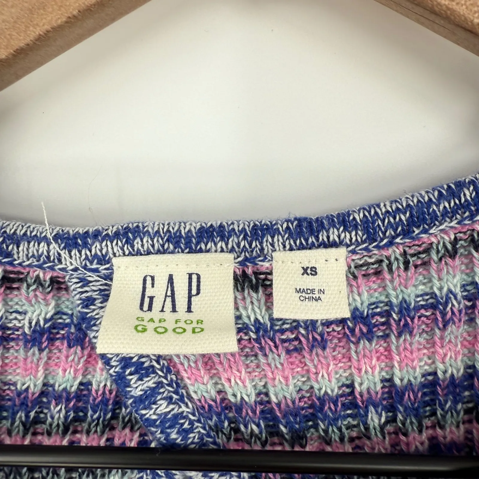 GAP Striped Ribbed Knit Sleeveless Midi Dress Keyhole Back XS - Image 5