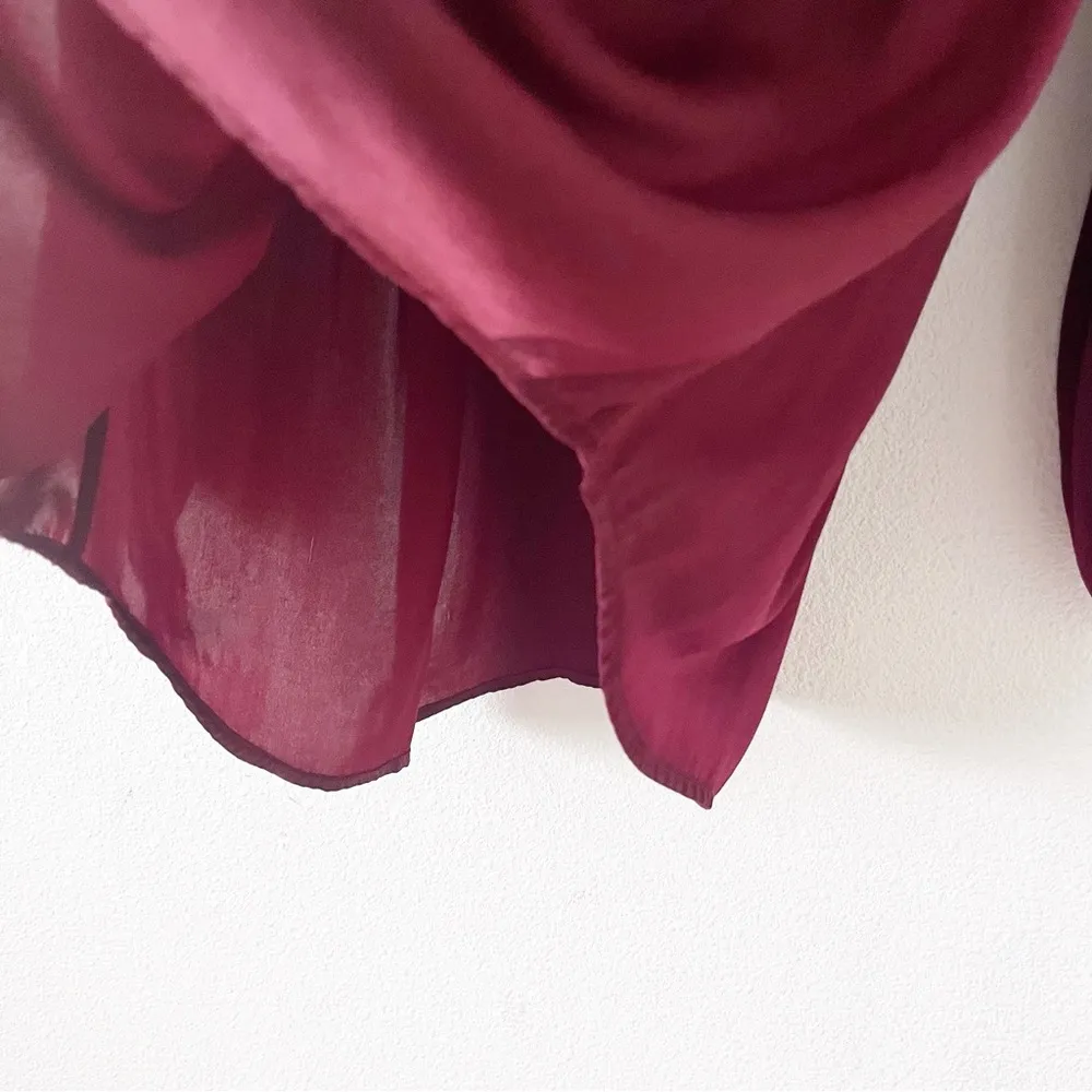 IRO Lyrena Long Sleeve Blouse in Maroon - Image 5