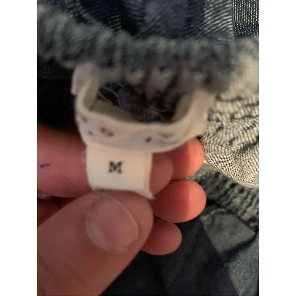 Soft Joie Nilima Off-The-Shoulder Chambray Ruffle Denim Mini Dress Blue Medium - Image 5