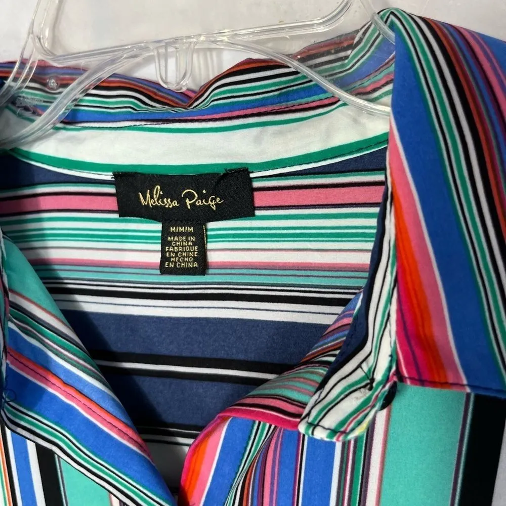 Melissa Paige STRIPED tunic/shirt dress MULTI COLOR SIZE M LAGENLOOK BOHO - Image 3