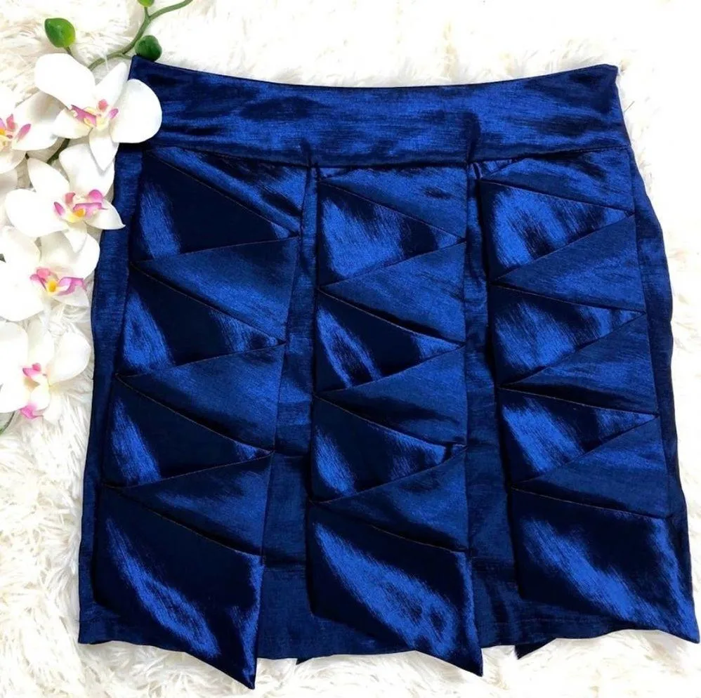 romeo & juliet couture zig zap pleated Holiday Party Pencil Skirt Blue Size M - Image 2