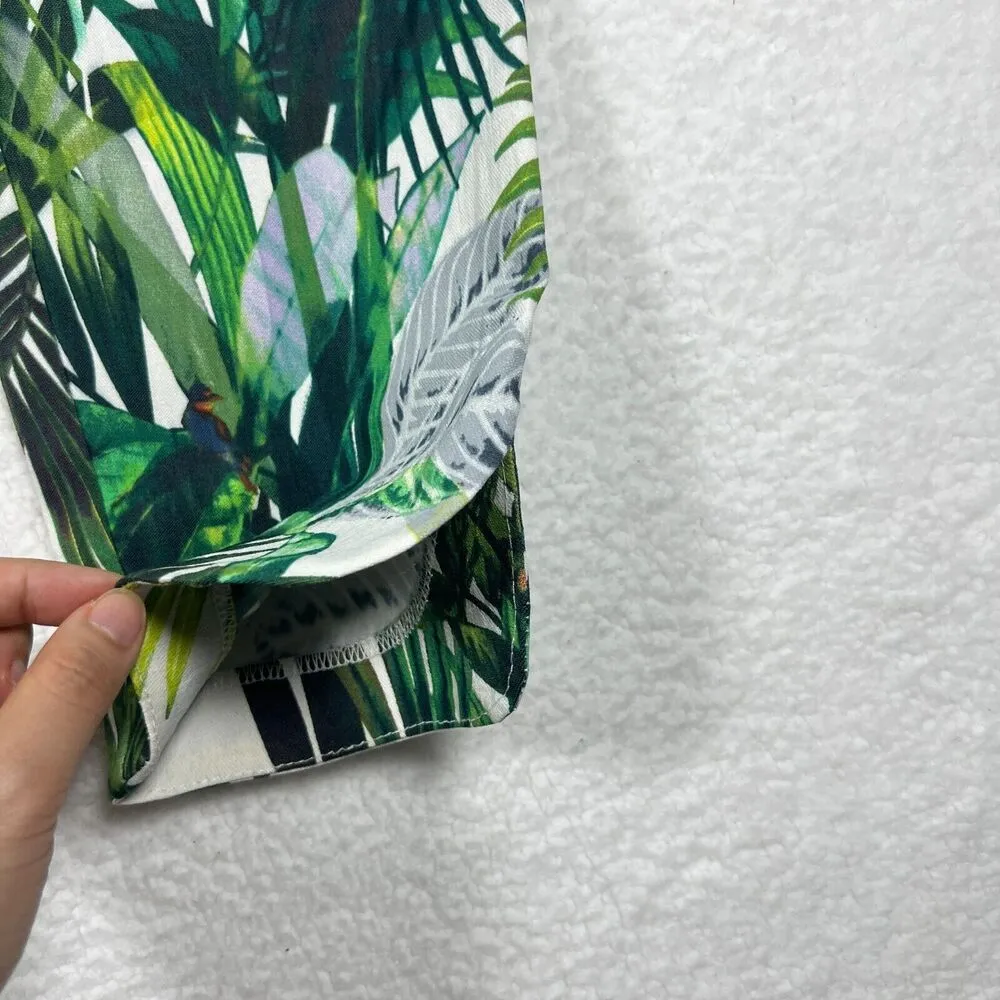 Soft Surroundings Womens Ankle Pants Elastic Waist Tropical Birds Petite Small - Image 5