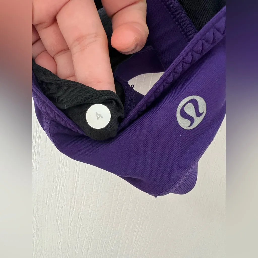 Lululemon Purple Triangle Eagle Yoga Bra with Cross-Straps (Size 4) - Image 6