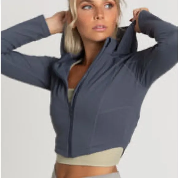 GOLD HINGE STORM ATHLETIC HOODIE JACKET NWT L Gray Size L - Image 4