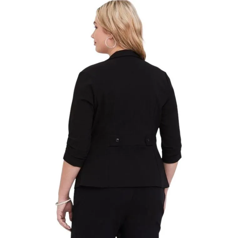 Torrid Plus Size 3X Jacket Studio Lexington‎ Millennium Stretch Blazer Black 425 - Image 3