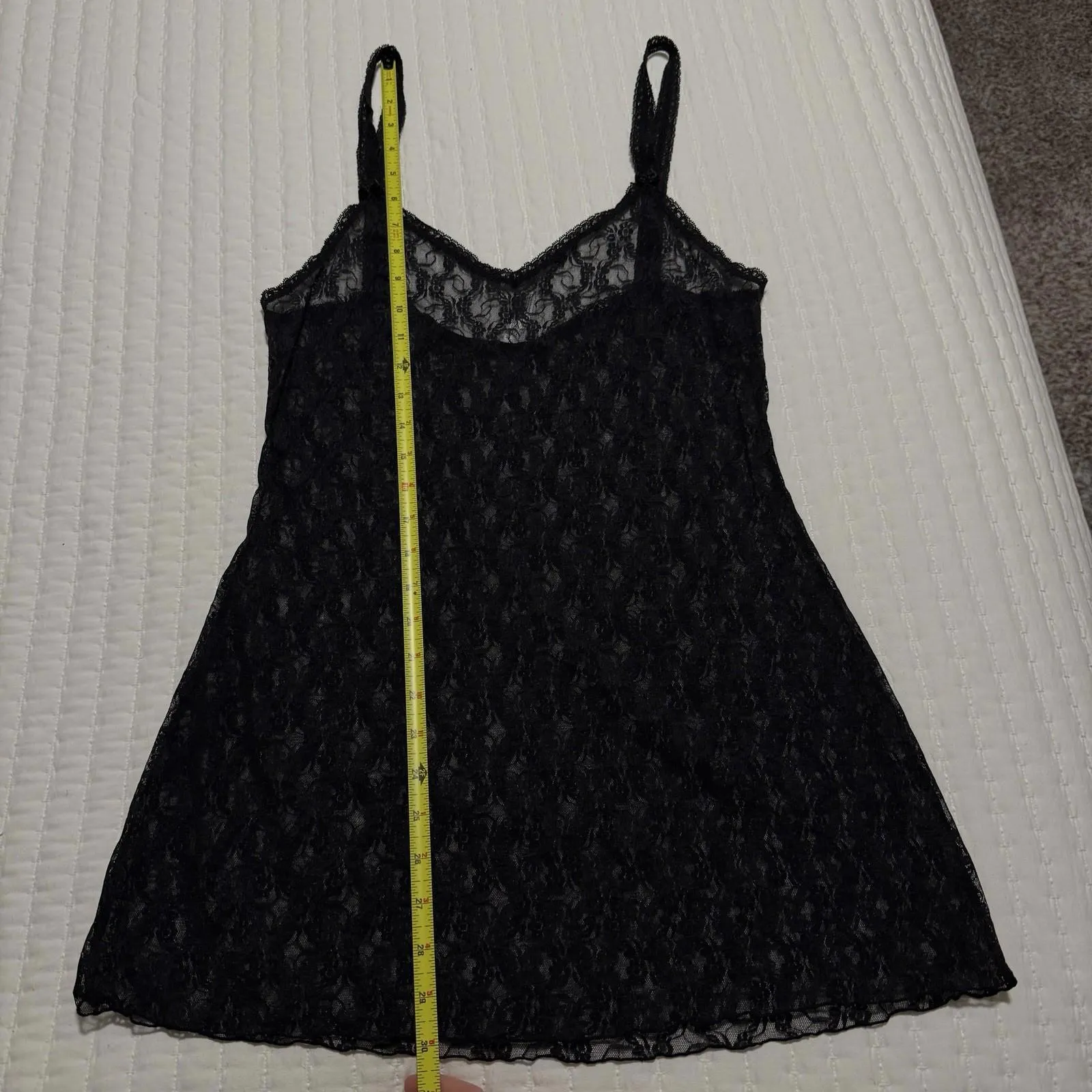 B.tempt’d Semi Sheer Floral Lace Black Lingerie Chemise Slip M Medium - Image 12