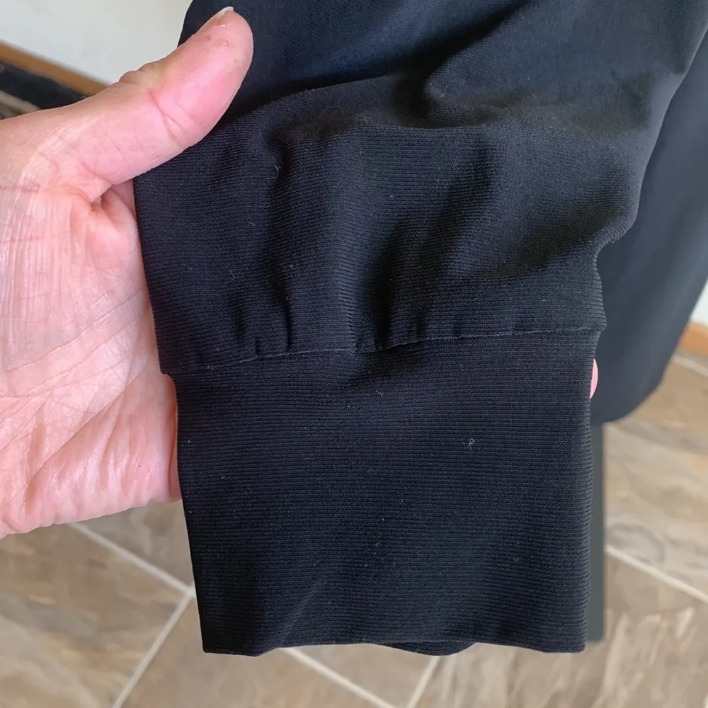 Kamali Kulture Shirred Neckline Solid Black Dress - Image 3