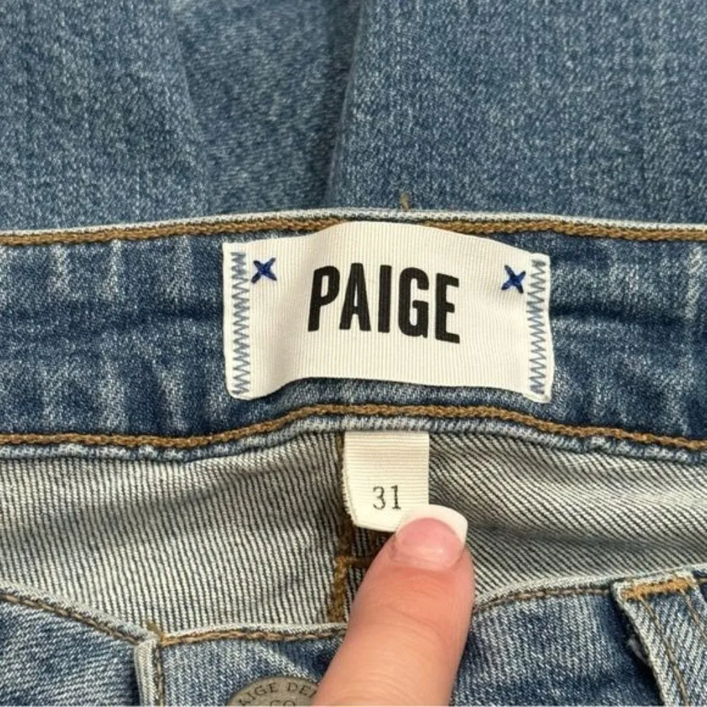 Paige Jacqueline Ankle Straight Jeans with Fringe & Tassel Hem Summer Comfort 31 - Image 6